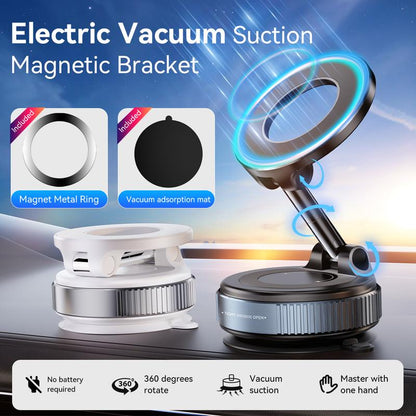 Upgraded Magnetic Phone Holder,Unpowered Version 360° Rotatable Adjustable and Foldable Magnetic & Vacuum Adsorption Car Holder, No Noise for Iphone & Android