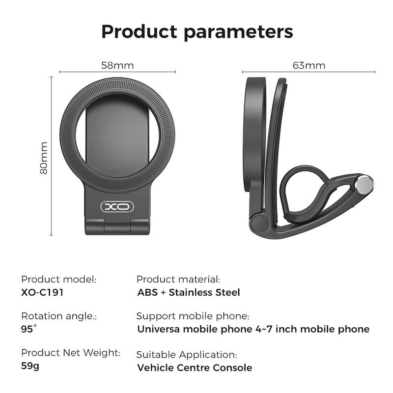 Magnetic Car Phone Mount, Hands Free Cell Phone Holder Clip Car Accessories Fit Iphone 17 16 15 14 13 12 Pro plus Max 95° Adjustable Car Phone Holder for Magsafe Phone Holders
