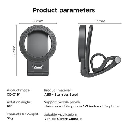 Magnetic Car Phone Mount, Hands Free Cell Phone Holder Clip Car Accessories Fit Iphone 17 16 15 14 13 12 Pro plus Max 95° Adjustable Car Phone Holder for Magsafe Phone Holders